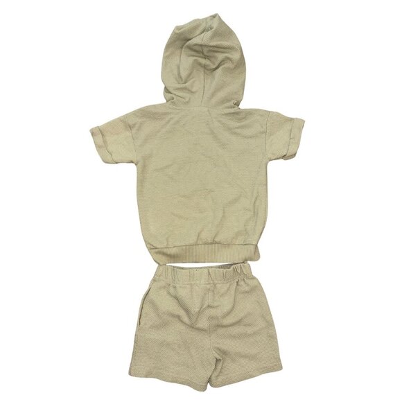 Official Disney Winnie the Pooh Short Sleeve Hooded Waffle Shirt & Shorts - Picture 2 of 2